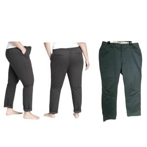 Eddie Bauer Legend Wash Straight Leg Stretch Curvy Pants Cotton Zip Minimalist